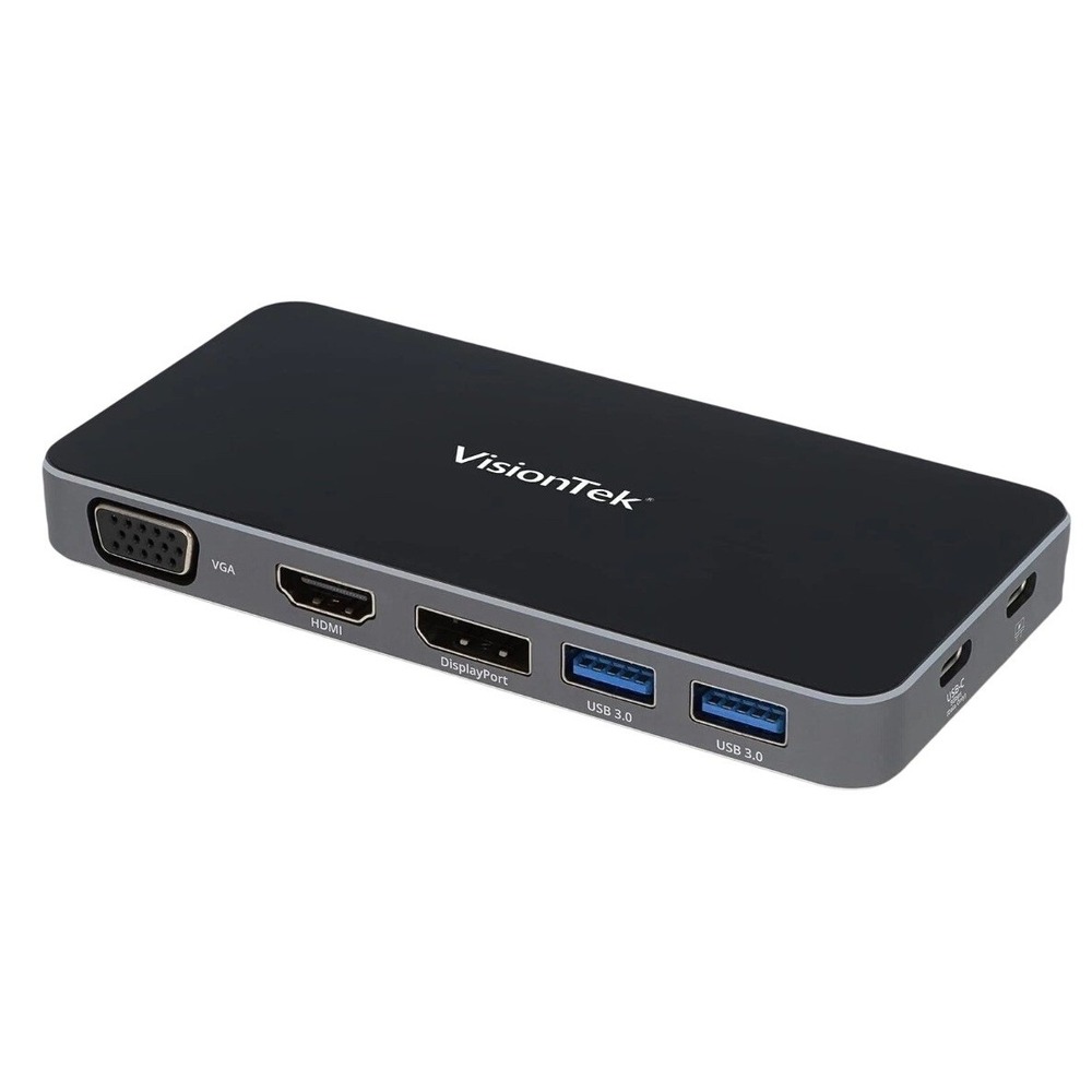 Visiontek VT200 USB-C Portable Dock Station Dual Display 100W Power Passthrough